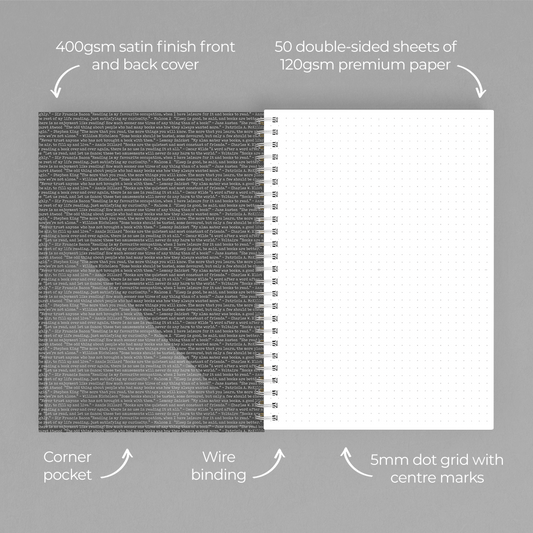 Book Owl A5 Dot Grid Wire Bound Notebook