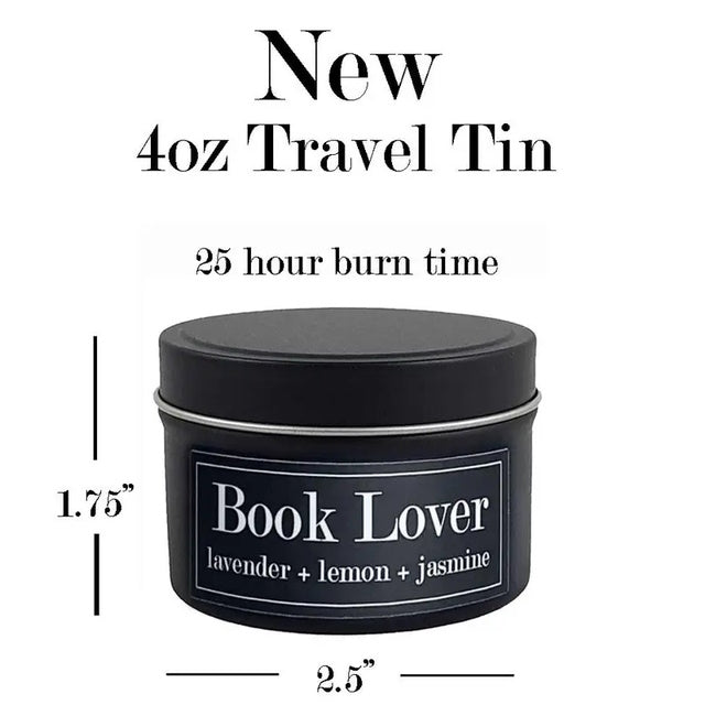 Book Lover Literary Tin Soy Candle 4oz from Fly Paper Products