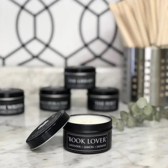 Book Lover Literary Tin Soy Candle 4oz from Fly Paper Products