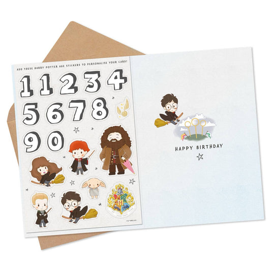 Brightest Wizard Birthday Card With Age Stickers - Harry Potter Collection