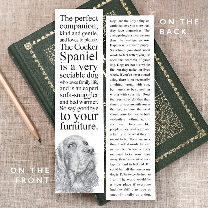 Green book with text and a dog illustration on a textured surface