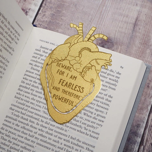 Frankenstein Anatomical Heart Brass Bookmark