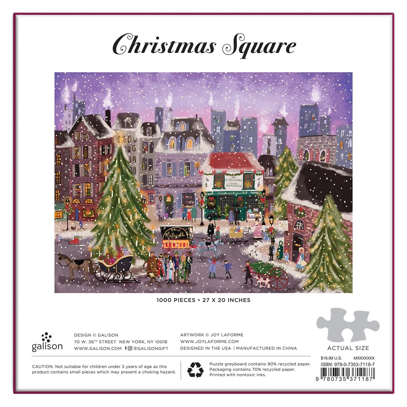Joy Laforme Christmas Square 1000 Piece Puzzle