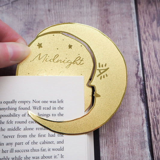 Midnight Readers Club Moon Brass Bookmark 2