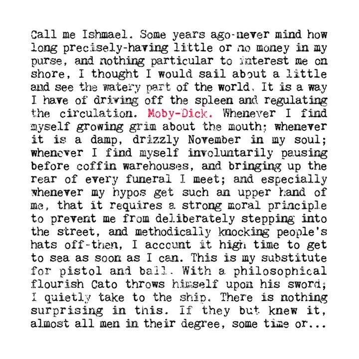Moby Dick - Herman Melville Greeting Card