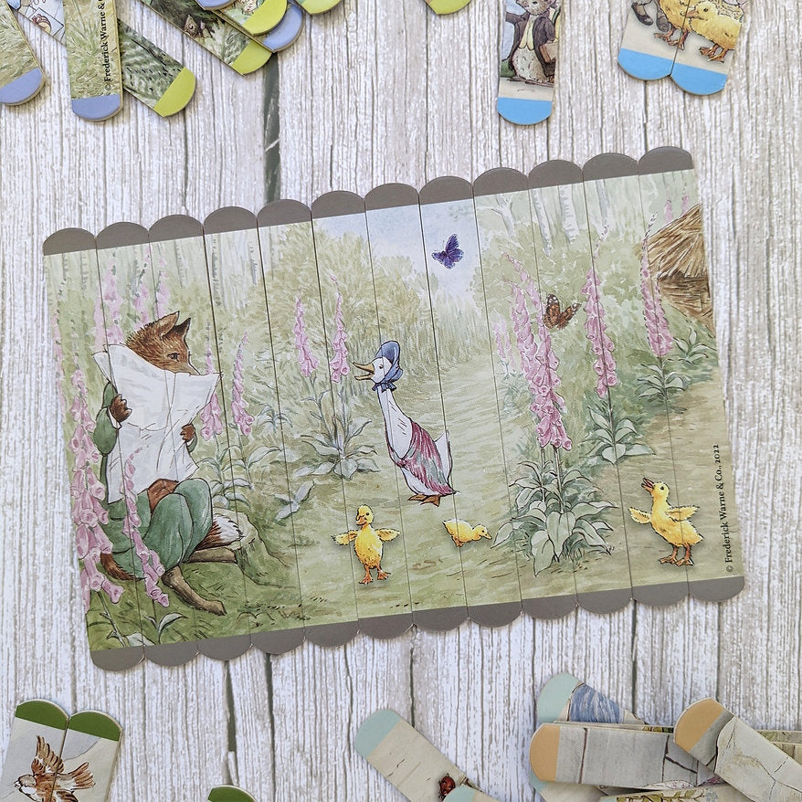 Peter Rabbit Puzzle Sticks completed puzzle on tabletop