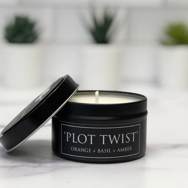 Plot Twist Literary Tin Soy Candle 4oz