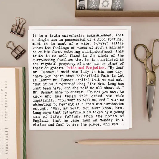 Pride and Prejudice - Jane Austen Greeting Card