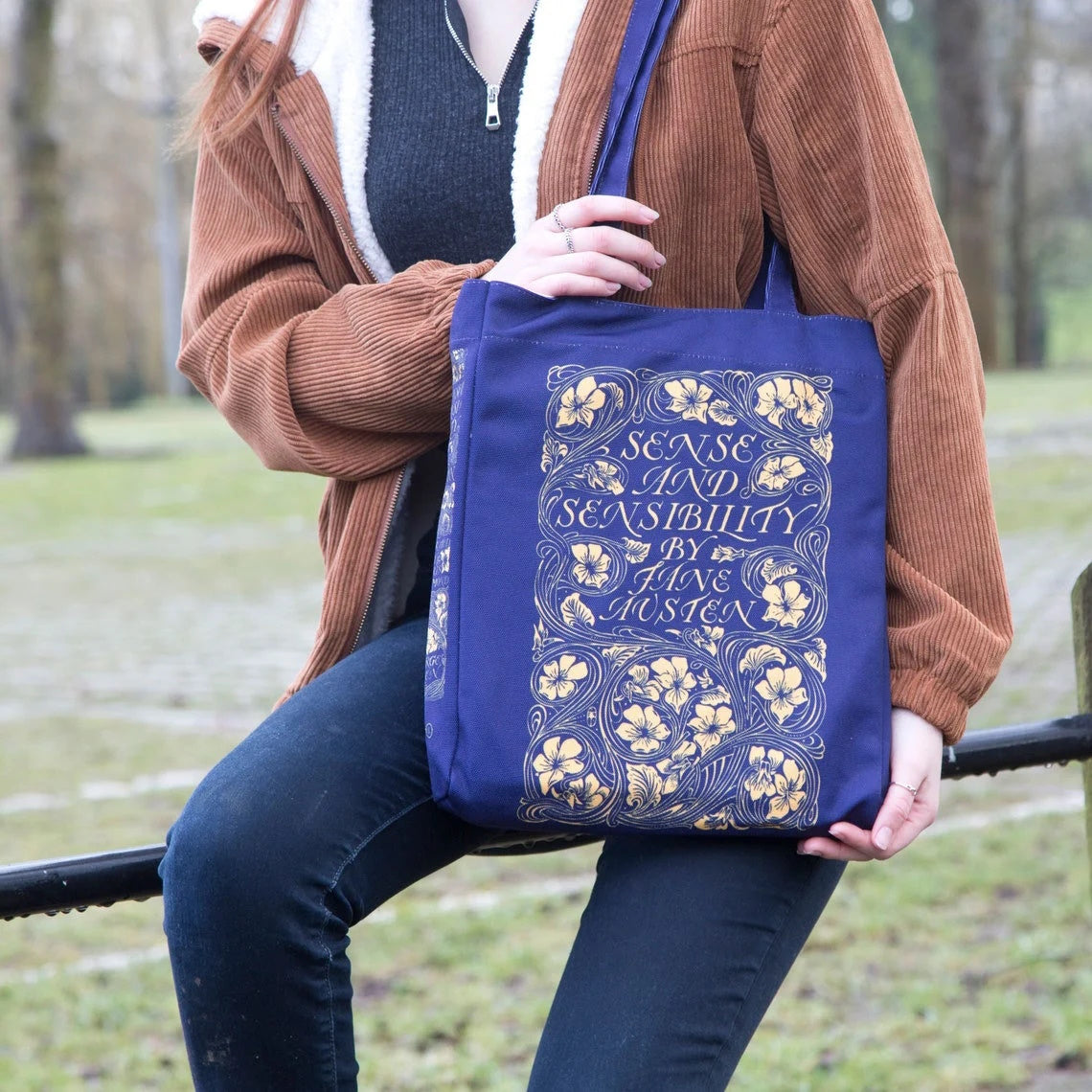 Sense and Sensibility Navy Blue Tote Bag