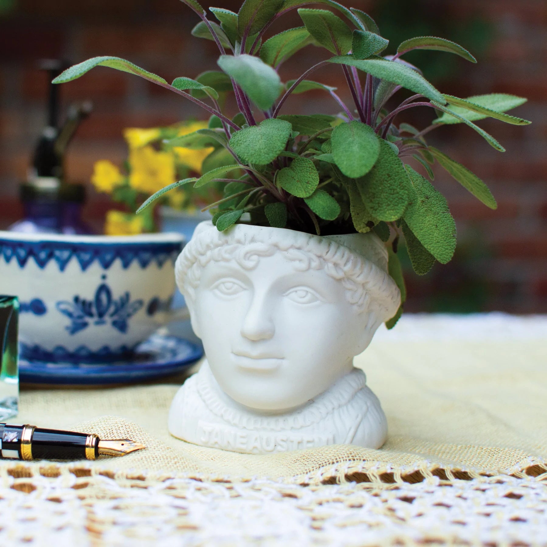 Jane Austen Small Ceramic Planter