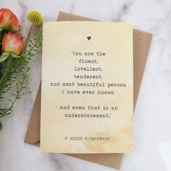 F. Scott Fitzgerald Quote Card from Literary Emporium