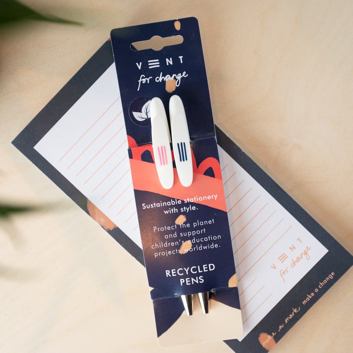 Recycled Single Use Plastic Pens in Blue Ideas Sleeve