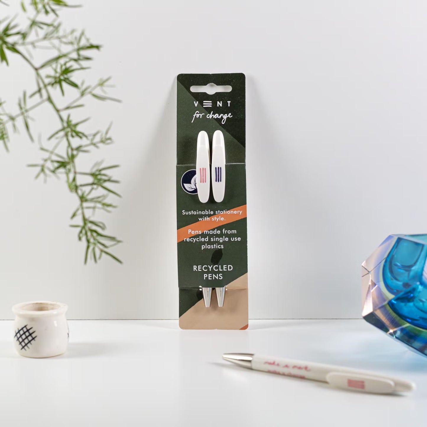 Recycled Single Use Plastic Pens in Green Ideas Sleeve