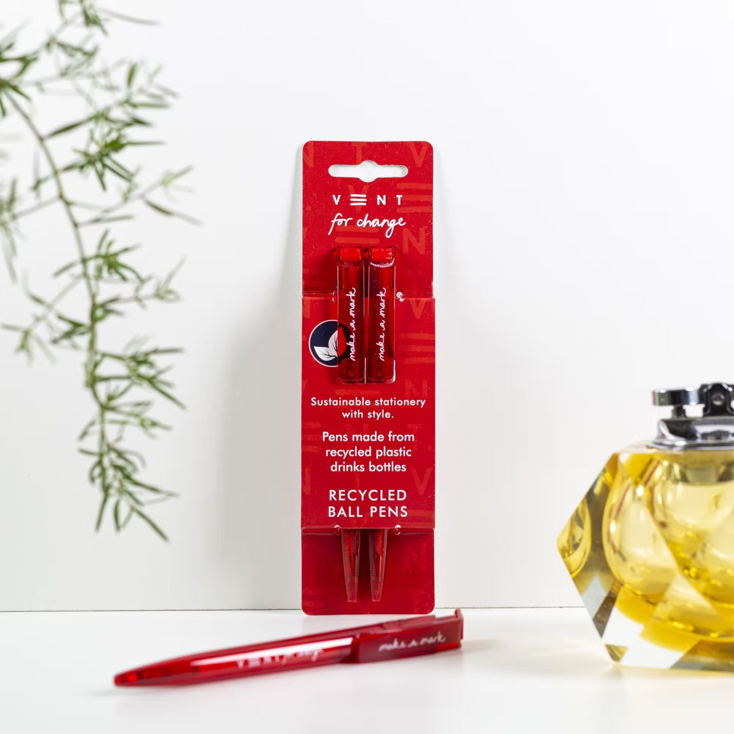 Recycled Drinks Bottle Pens Make a Mark - Red