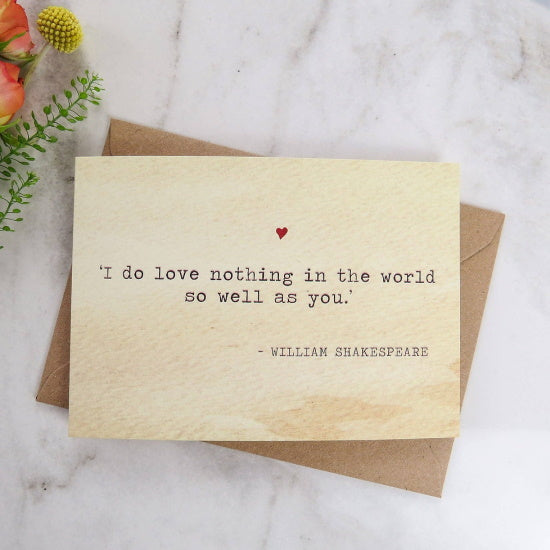 Shakespeare Quote Card from Literary Emporium