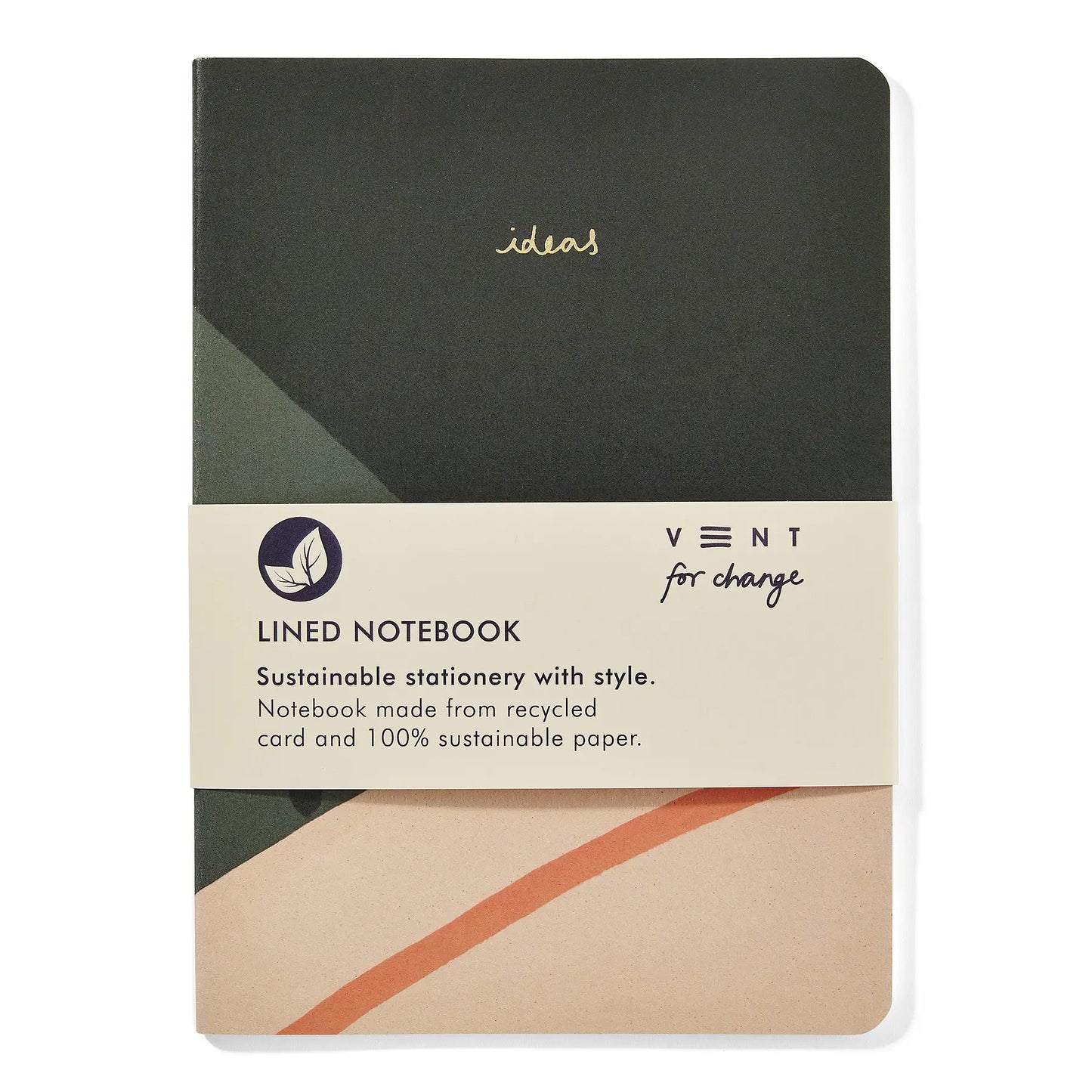Recycled and Sustainable Lined A5 Ideas Notebook - Green