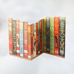 Christmas Bookspines Christmas Cards from the Bodleian Libraries on a white snow effect background.