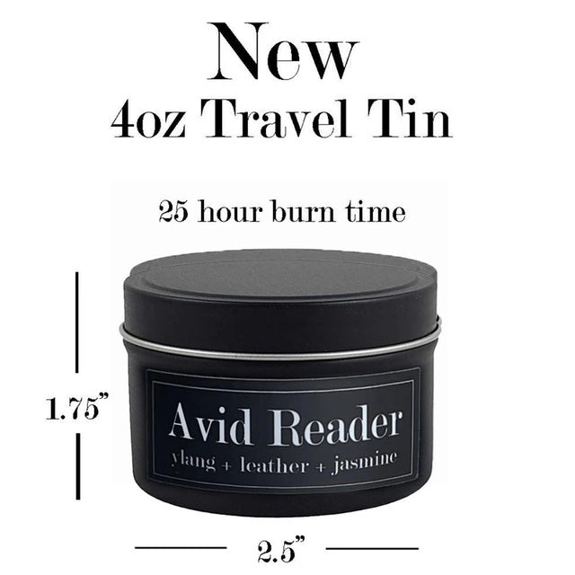 Avid Reader Literary Tin Soy Candle 4oz from Fly Paper Products