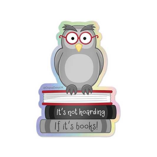Book Owl Holographic Vinyl Sticker