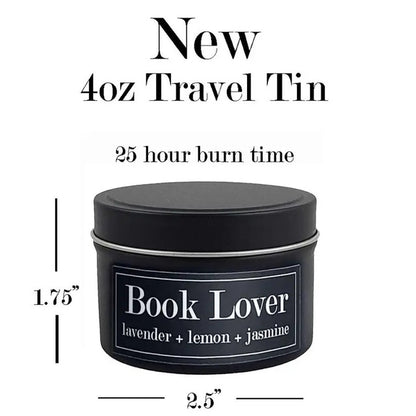 Book Lover Literary Tin Soy Candle 4oz from Fly Paper Products
