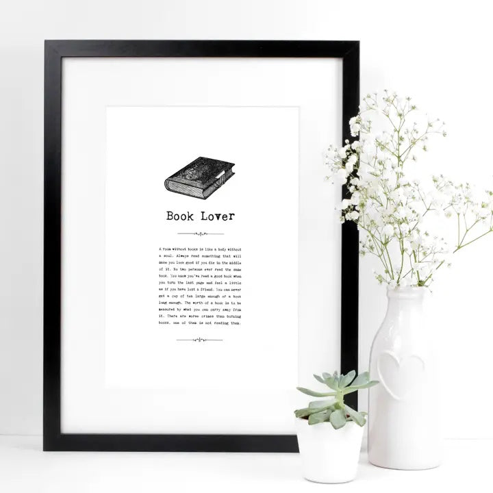 Book Lover Unframed A5 Print