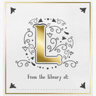 Decorative letter 'L' with floral patterns on a white background