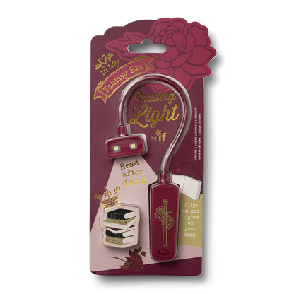 Reading light clip on packaging with decorative elements