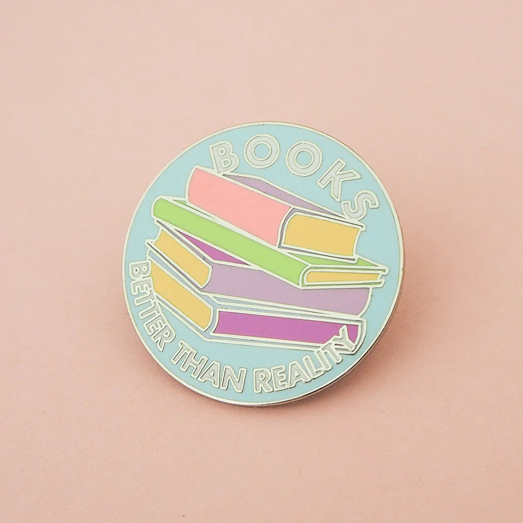 Books: Better Than Reality Enamel Pin