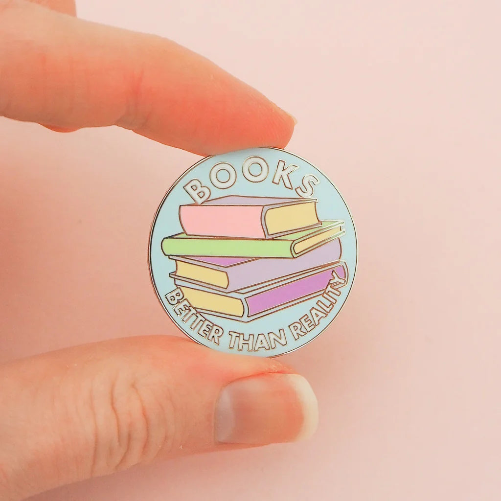 Books: Better Than Reality Enamel Pin