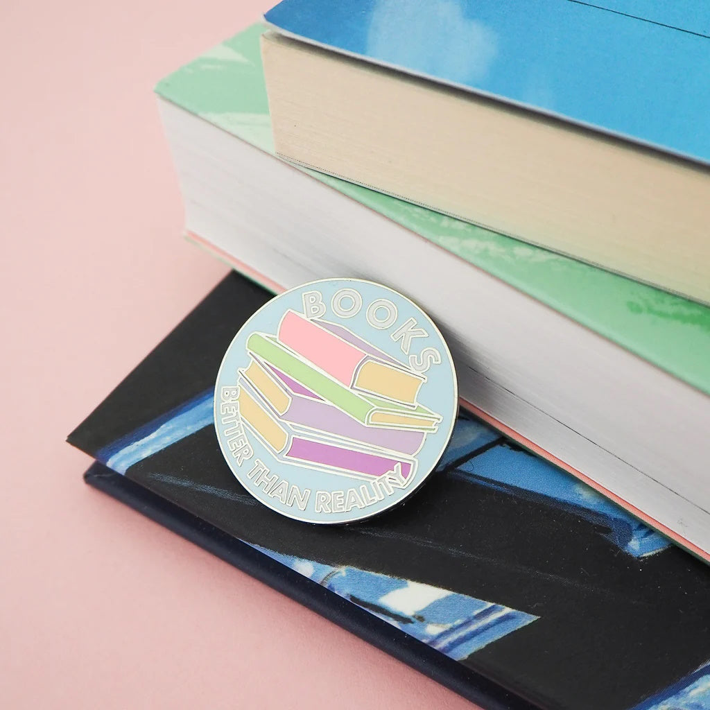 Books: Better Than Reality Enamel Pin