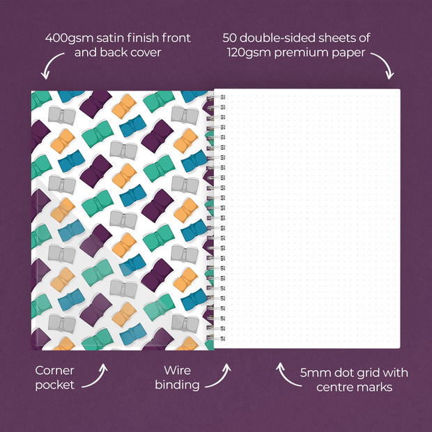 Bookworm A5 Dot Grid Wire Bound Notebook