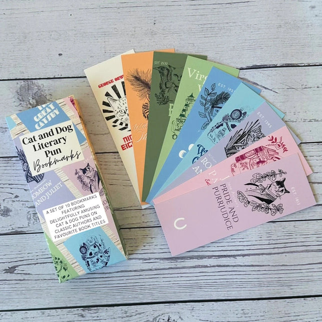 Literary_Pun_Cat_and_Dog_Bookmarks_-_Set_of_10