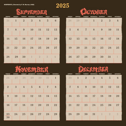 Classic Horror Movies 2026 Wall Calendar