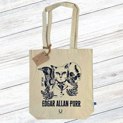 Edgar Allan Purr Fairtrade Organic Tote Bag
