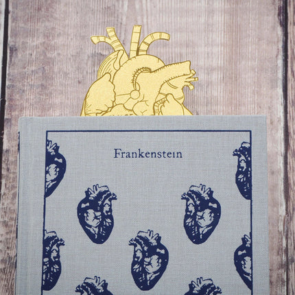 Frankenstein Anatomical Heart Brass Bookmark