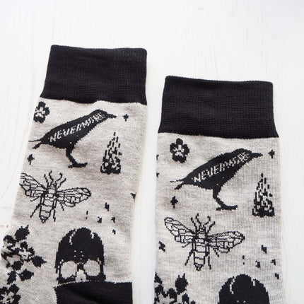 Gothic Literature Patterned Socks