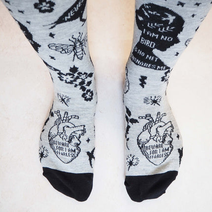 Gothic Literature Patterned Socks