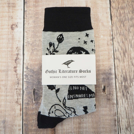 Gothic Literature Patterned Socks