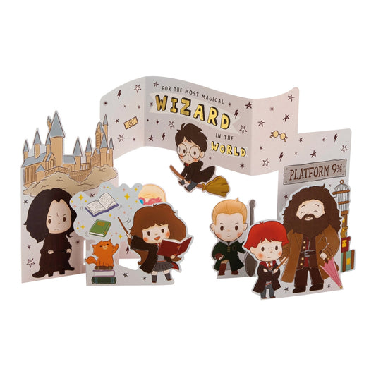 Decorative sign with cartoon characters and text on a white background