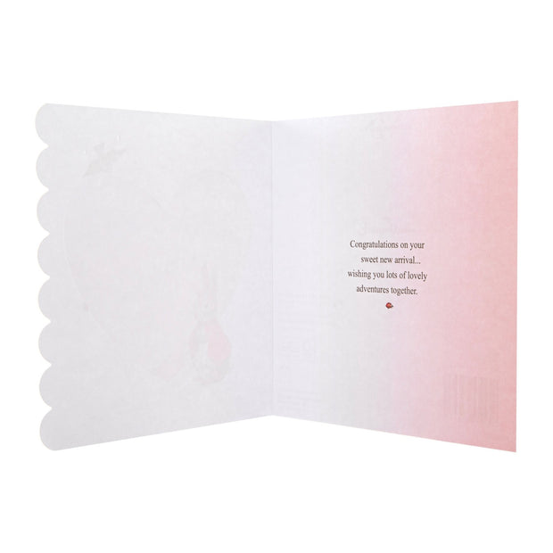 New Baby Girl Card - Beatrix Potter Peter Rabbit™ Design