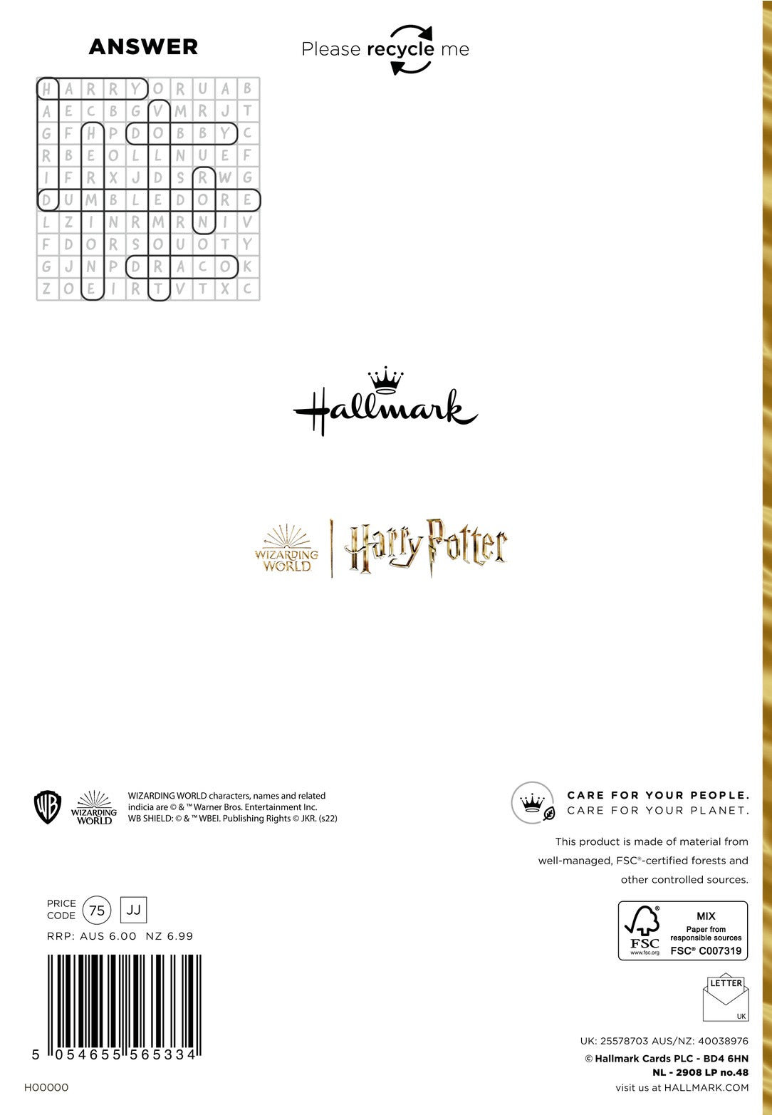 Daughter Birthday Card - Harry Potter Collection