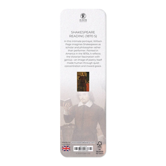 Shakespeare Reading 1870s Painting Bookmark