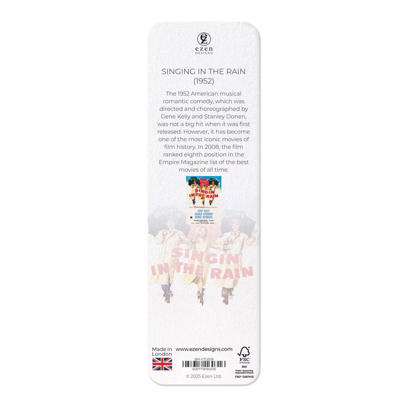 Singing in the Rain (1952): Vintage Poster Bookmark