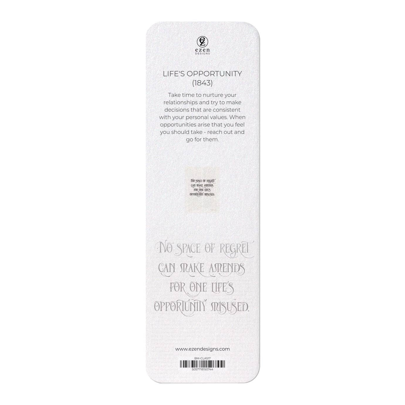 Life's Opportunity (1843): Victorian Bookmark