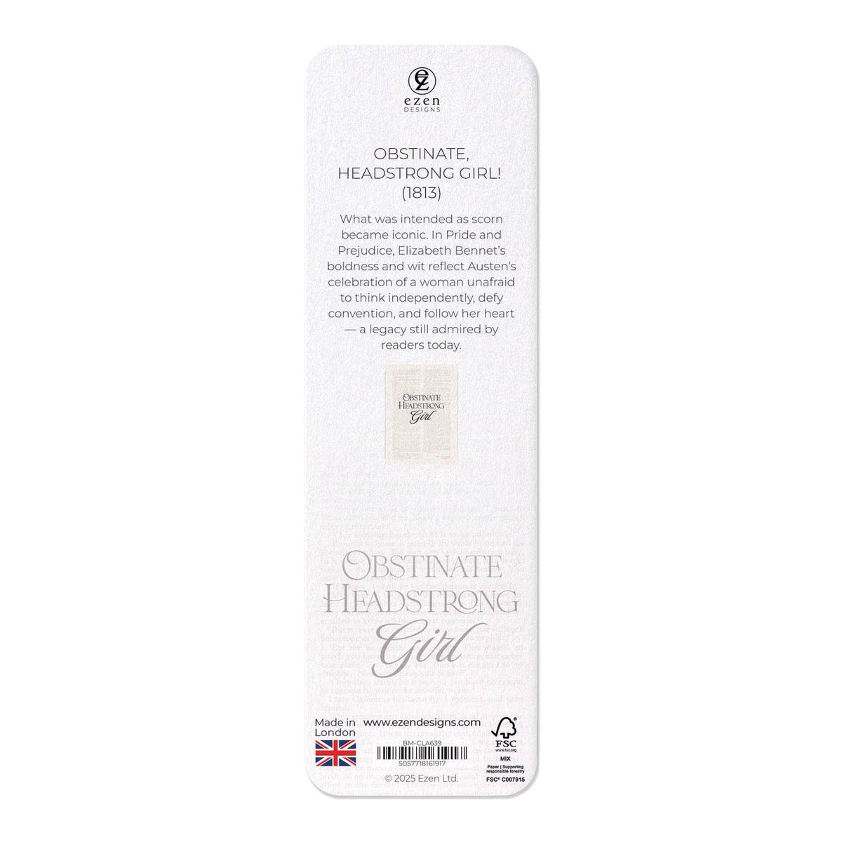 Obstinate, Headstrong Girl! (1813): Painting Bookmark