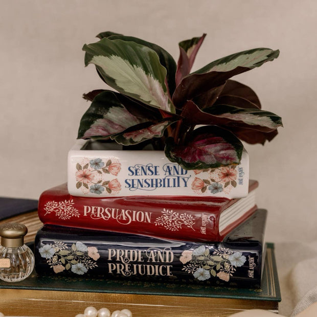 Stacked Books Planter - Jane Austen