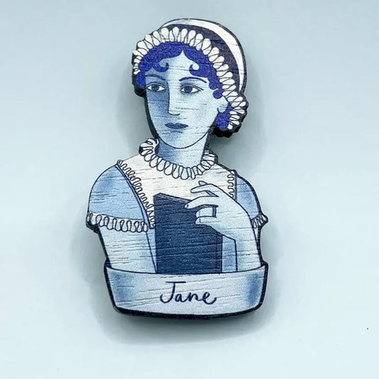 Jane Austen Wooden Pin