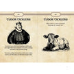 Booklet with illustrations of a Tudor figure and a cow, titled 'Tudor Ticklers'.