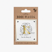 Packaging of book plates with a decorative 'K' design on a white background
