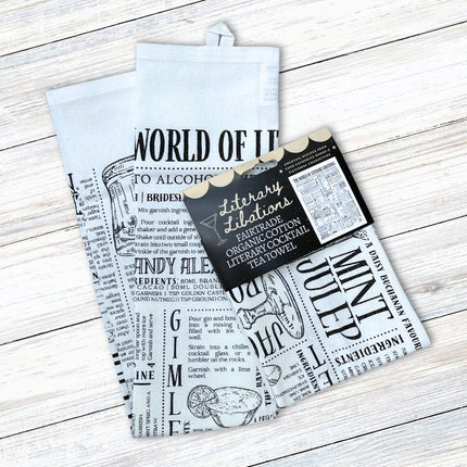 Literary Libations: Fairtrade Cotton Cocktail Tea Towel